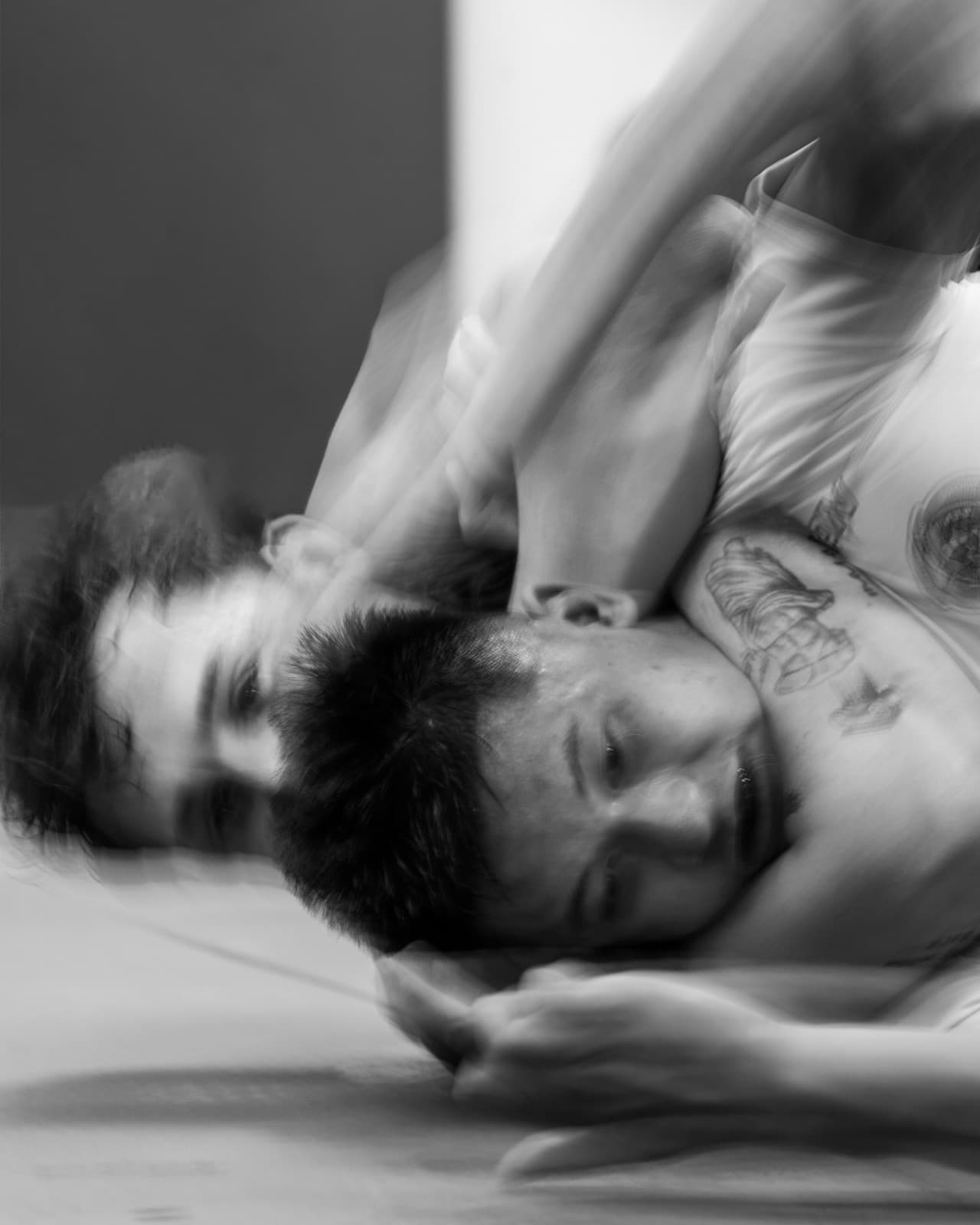 Two athletes, motion blur